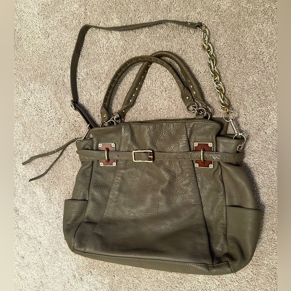 Elliott Lucca taupe leather handbag